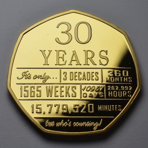 Brand New 30th Birthday 24ct Gold Commemorative. Gift/Present Congratulations/Party/Ideas Celebrating 30 Thirty Years Thirtieth
