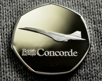 Extremely Rare Concorde Silver Commemorative Coin for Albums/Collectors/Coin Hunt 50p NEW