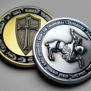 Pair of Masonic Knights Templar Antique Gold & Nickel Silver Commemoratives with Blue Enamel. Capsules. Freemasonry/Masons/Freemasons/Lodge