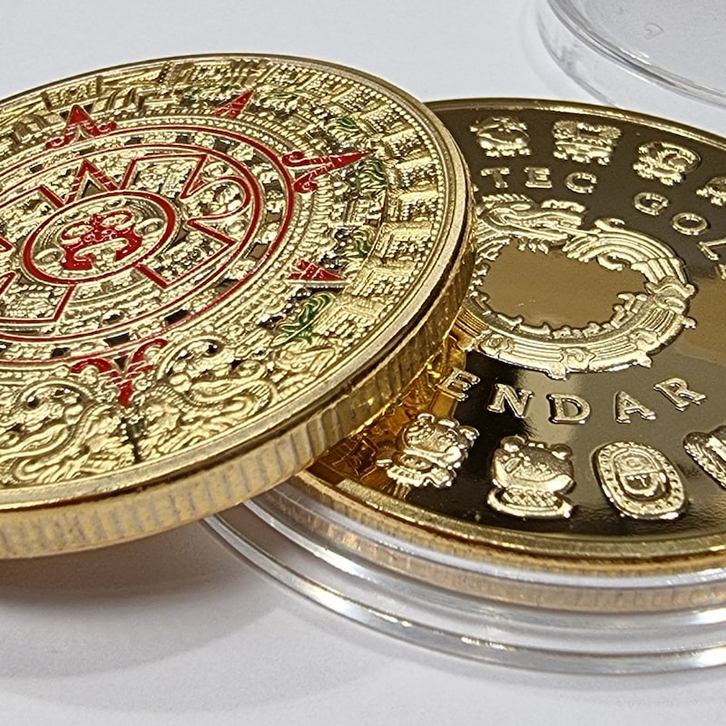 Aztec Gold Calendar Coin - Etsy