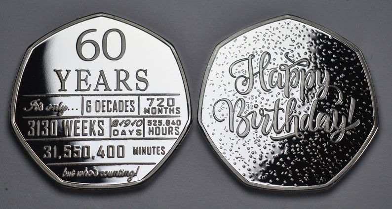 60th Birthday Silver Commemorative in Capsule. Gift/Present Congratulations/Party/Celebration/Ideas Celebrating 60 Years Sixty Sixtieth image 8