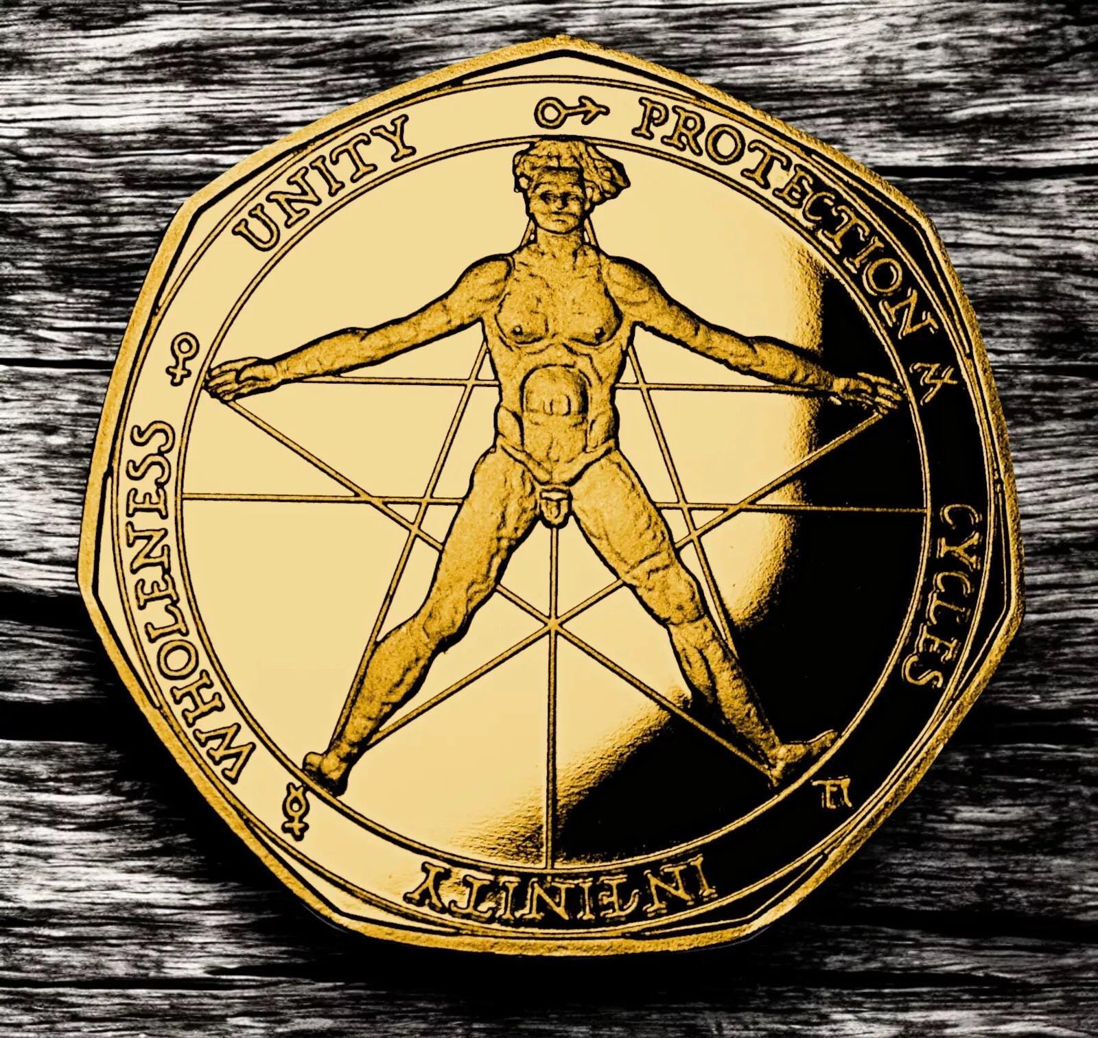 PENTACLE/CIRLCE OF Life 24ct Gold Commemorative Coin in Capsule 