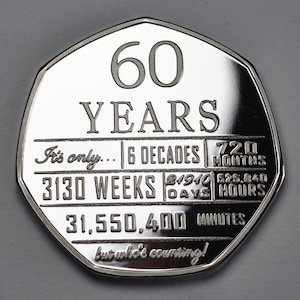 60th Birthday Silver Commemorative. Gift/Present Congratulations/Party/Celebration/Ideas Celebrating 60 Years Sixty Sixtieth