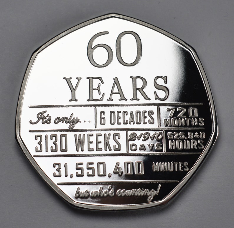 60th Birthday Silver Commemorative in Capsule. Gift/Present Congratulations/Party/Celebration/Ideas Celebrating 60 Years Sixty Sixtieth image 3
