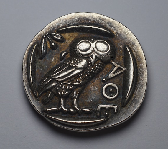 古代ギリシャ　アテナイ　フクロウのテトラドラクマ銀貨/ローマ　デナリウス  古代ギリシャ アテナイ フクロウのテトラドラクマ銀貨/ローマ