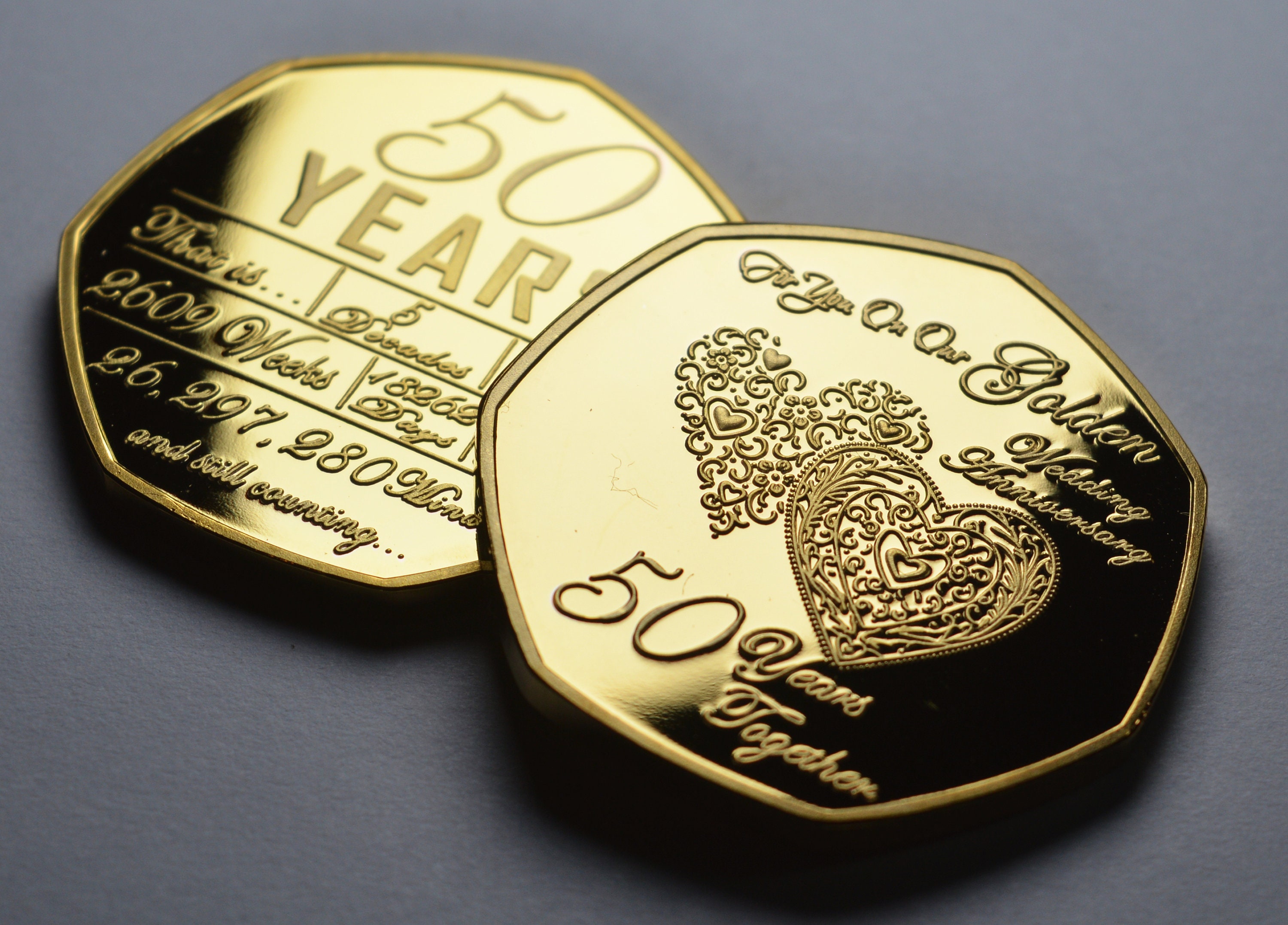 On Our 50th GOLDEN WEDDING ANNIVERSARY Commemorative. Gift/Present Hu…