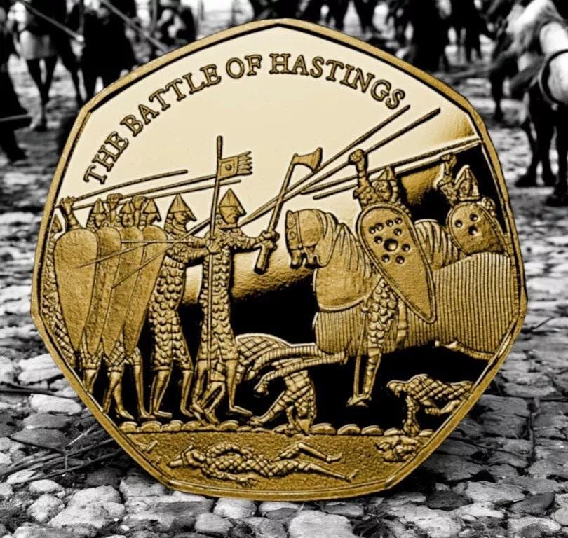 The Battle of Hastings 24ct Gold Commemorative. Norman Conquest 1066, Bayeux Tapestry, Saxon