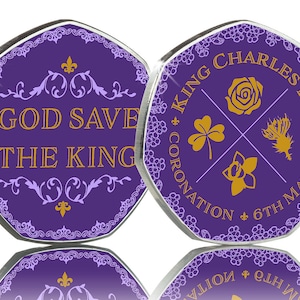 King Charles III Coronation Commemorative. Full Colour, .999 Silver. HRH, Royal Family, Crown, Prince/William/Harry, Monarch, Monarchy