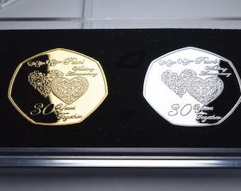 30th 24ct Oro Conmemorativa Aniversario de Bodas & Perla Piedras Preciosas Regalo/presente 30th 24ct Oro Conmemorativa Aniversario de Bodas & Perla Piedras Preciosas Regalo/presente