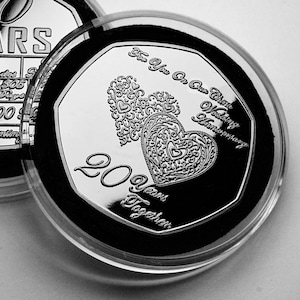Para ti EN NUESTRO 20.° aniversario de bodas en China. Cápsula de plata conmemorativa. Regalo/presente de amor/muestra de los 20 años que pasamos juntos entre esposos/esposas/parejas.