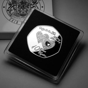 For You On Our 10th TIN WEDDING ANNIVERSARY Silver Commemorative in Gift Case. Gem. Gift/Present Husband/Wife/Partner. 10 Years Together