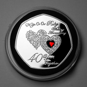 For You on Our 40th RUBY WEDDING ANNIVERSARY Silver Commemorative ...