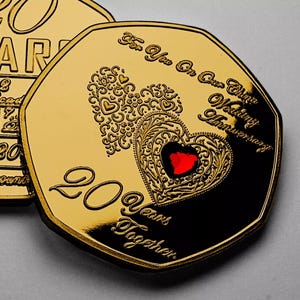 Para ti EN NUESTRO 20.° aniversario de bodas en China. Joya conmemorativa de oro de 24 quilates. Regalo/presente de amor/muestra de 20 años juntos para esposo/esposa/pareja.
