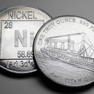 Fine/Pure .999 NICKEL Coin/Round/Bar. RMS TITANIC. One Troy Ounce 31.1g. Investment/Bullion. White Star Line, Ocean Liner, 1912
