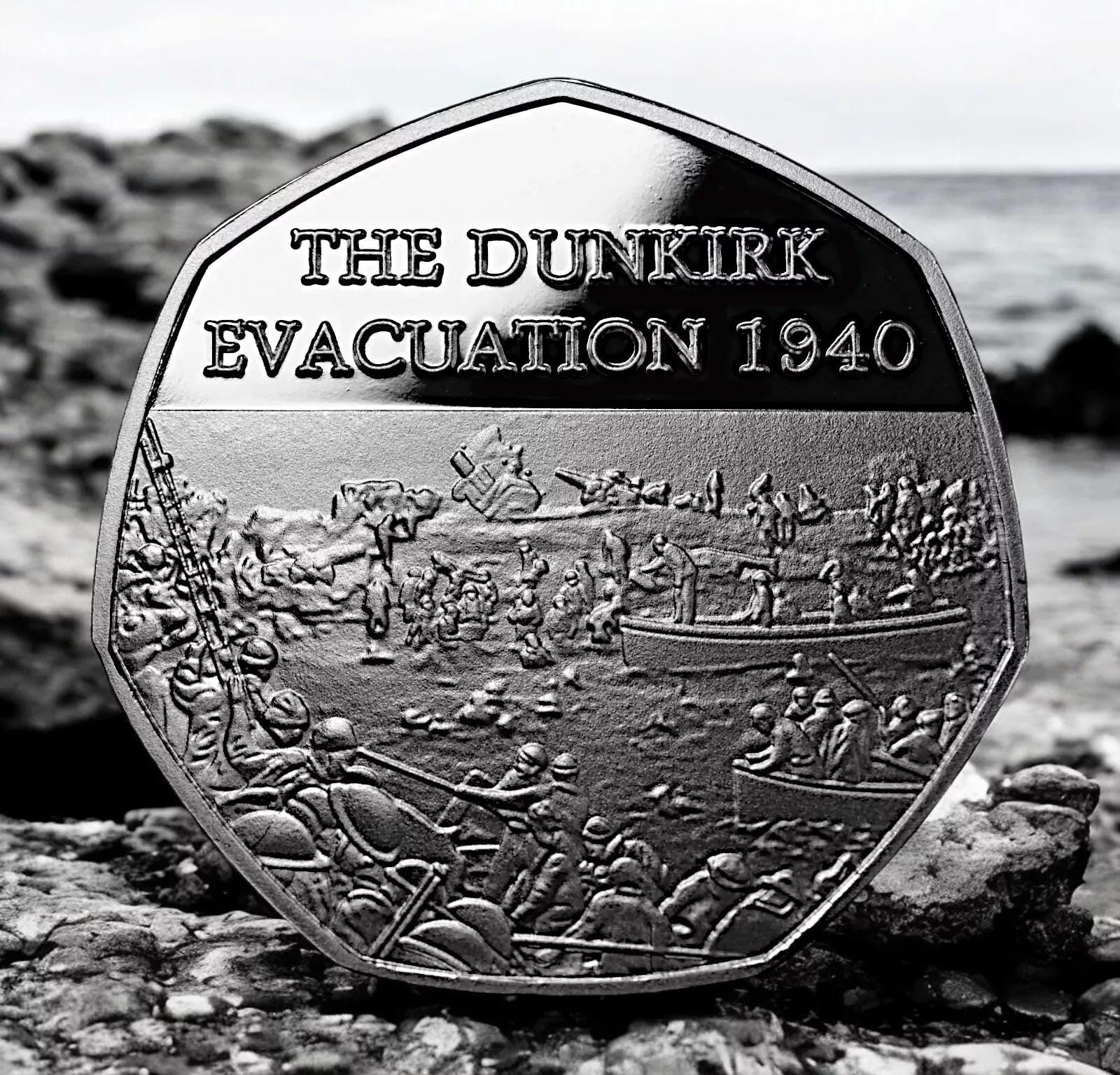 thumbnail image 2 of Pair Of 2020 Dunkirk Evacuation Commemorative 50p Coins – Operation Dynamo, WW2, 1940 2 of 6