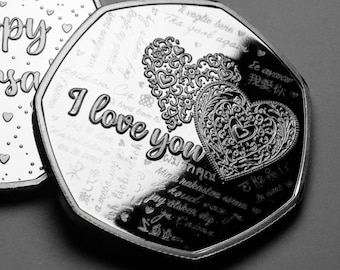 FELIZ ANIVERSARIO Plata Conmemorativa. Regalo/Presente. Matrimonio. Esposo/Esposa/Pareja/Novio/Novia. Te Amo.