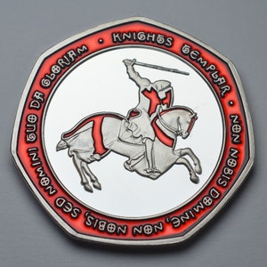 MASONIC MASON FRATERNAL ORDER OF THE FREEMASON ENGRAVABLE 1.75" CHALLENGE COIN E - Foto 6