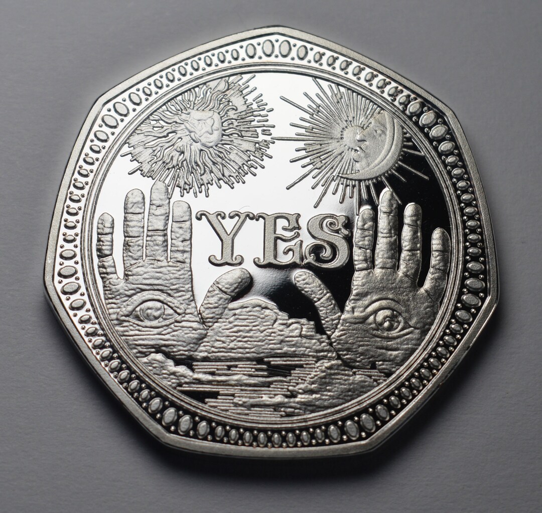 Occult Coin Supernatural/occult Decider Coin Yes/no Chance/prediction Ouija/gothic ...