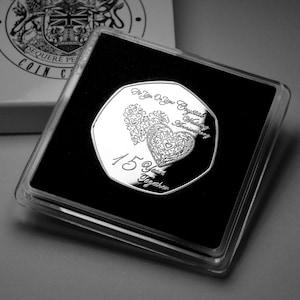 For You On Your 15th CRYSTAL WEDDING ANNIVERSARY Commemorative. Gift Case. Silver. Gift/Present Son/Daughter/Mum/Dad. 15 Years Together