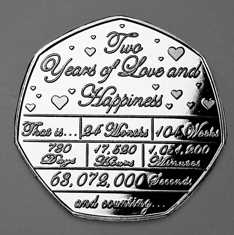 For You on OUR Second 'cotton' Wedding Anniversary Silver Commemorative ...