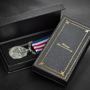 For You On Our Wedding Anniversary - Long/Distinguished Service, Bravery in the Field Medal. Gift/Presentation Box/Case. Antique Silver