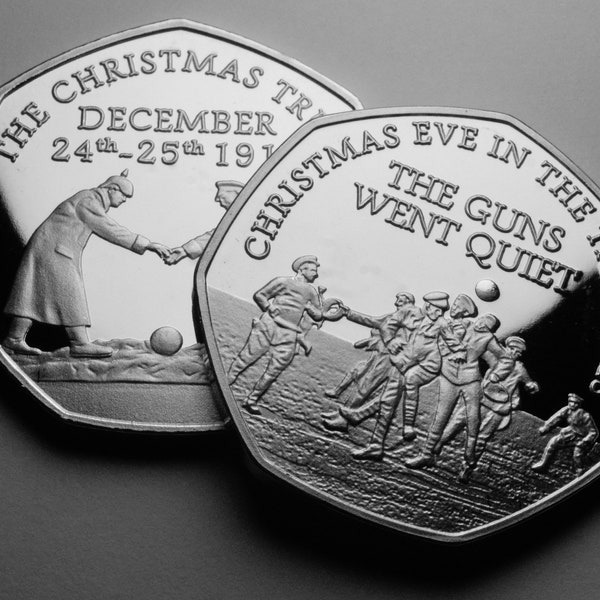 The Christmas Truce 1914 .999 Silver Commemorative. WW1 World War 1. Gift/Present/Stocking Filler Xmas/Festive