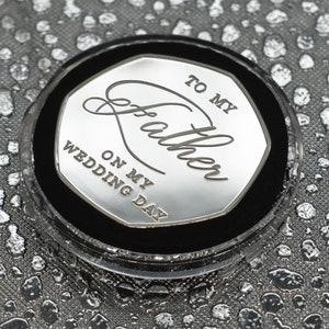 Plata Conmemorativa del Padre de la Novia en Cápsula. Regalo/presente/favor del día de la boda Padre/Papá/Novia