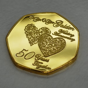 50th GOLDEN WEDDING ANNIVERSARY 24ct Gold Commemorative in Presentation/Display/Gift Box/Case and Capsule. Gift/Present 50 Years Together image 4