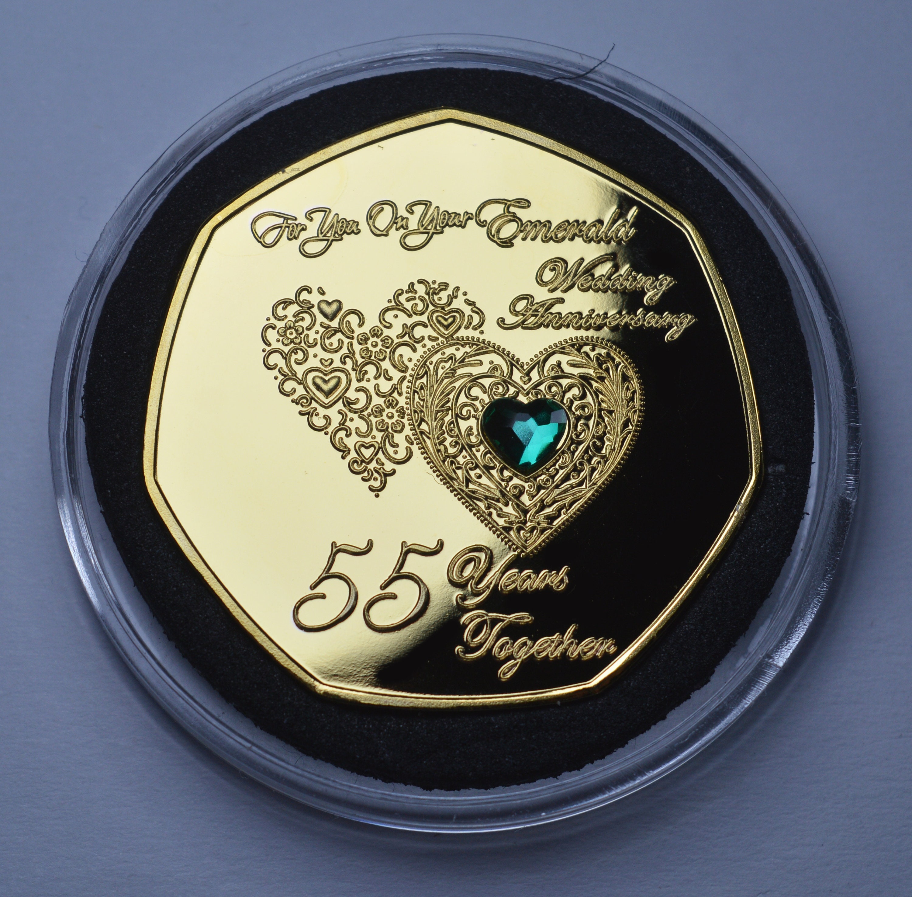 Gem Gift Details about   55th EMERALD WEDDING ANNIVERSARY 24ct Gold Commemorative in Capsule 
