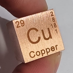 9995 Fine/pure COPPER Element Solid Block/cube. 36g 16mm.  Investment/bullion 