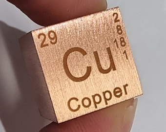 9995 Fine/Pure COPPER Element Solid Block/Cube. 36g 16mm. Investment/Bullion