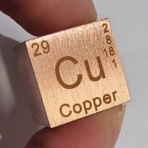9995 Fine/pure COPPER Element Solid Block/cube. 36g 16mm