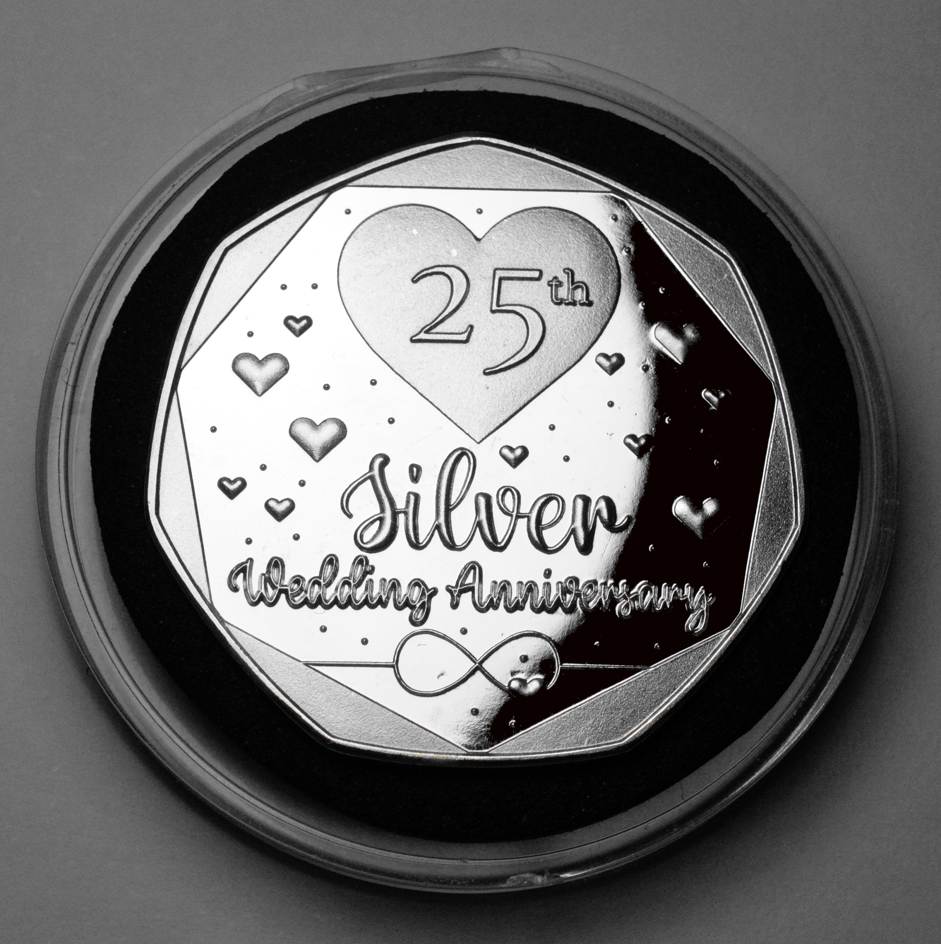 25th SILVER WEDDING ANNIVERSARY Commemorative in Gift Box