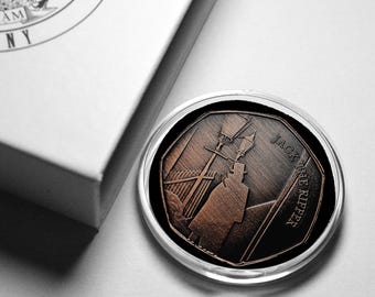 Brand New Jack the Ripper, Whitechapel Antique Bronze Commemorative Coin in Gift Box. For Albums/Collectors/Coin Hunt 50p. Unique Item.