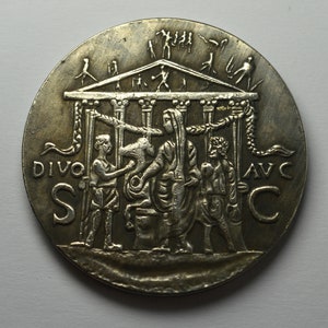 Museum Quality Replica 3.5cm 20g .925 Silver Plated Reproduction Large Roman Silver Emperor Decius Sestertius Coin with Felicitas