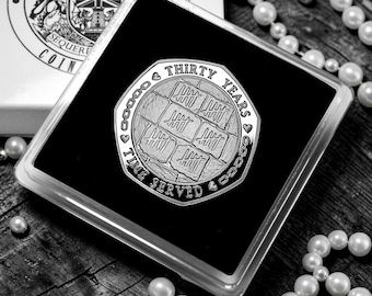 On Our 30th PEARL WEDDING ANNIVERSARY Commemorative Coin in Gift Case. Partner in Crime! 30 Years Together. Gift/Present Husband/Wife.