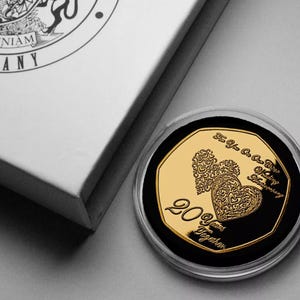 Para ti EN NUESTRO 20.º aniversario de bodas en China. Caja de regalo conmemorativa de oro de 24 quilates. Regalo/presente/ficha para esposo/esposa/pareja por sus 20 años juntos.