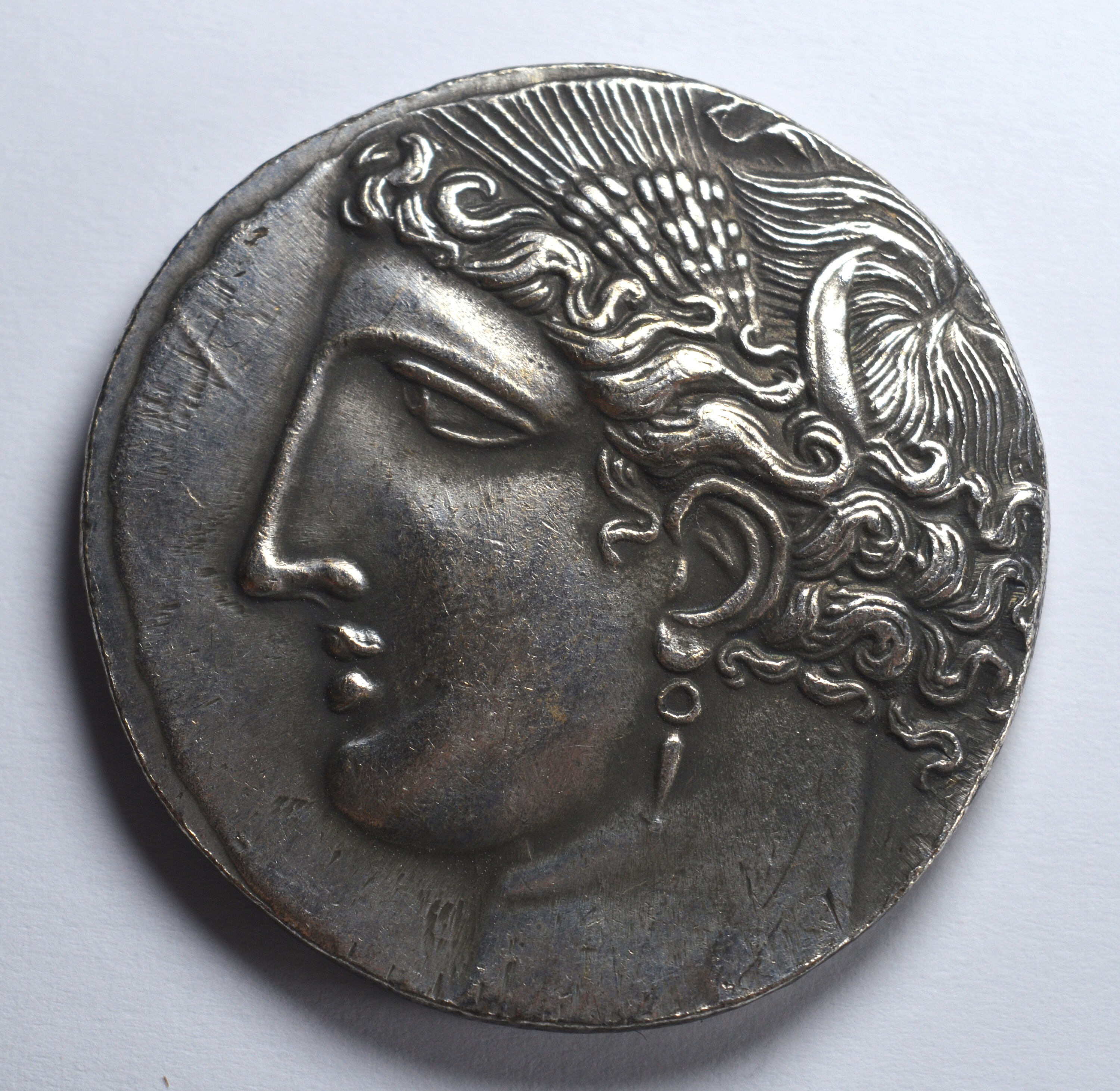 LARGE Carthaginian 5 Shekel Coin With Tanit and Pegasus. Greek