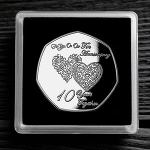 For You On Our 10th TIN ANNIVERSARY Silver Commemorative. Gift Case. (NOT Wedding Ann) 10 Years Together Gift/Present Boyfriend/Girlfriend
