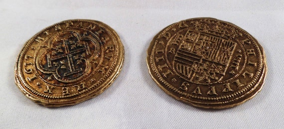 2 Spanish 100 Escudos Coins 1637 Pirates/treasure/armada