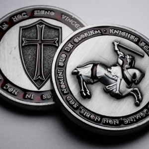 Masonic Knights Templar Antique Nickel Silver Commemorative with Red Enamel. Capsule. Freemasonry/Masons/Freemasons Lodge/Order