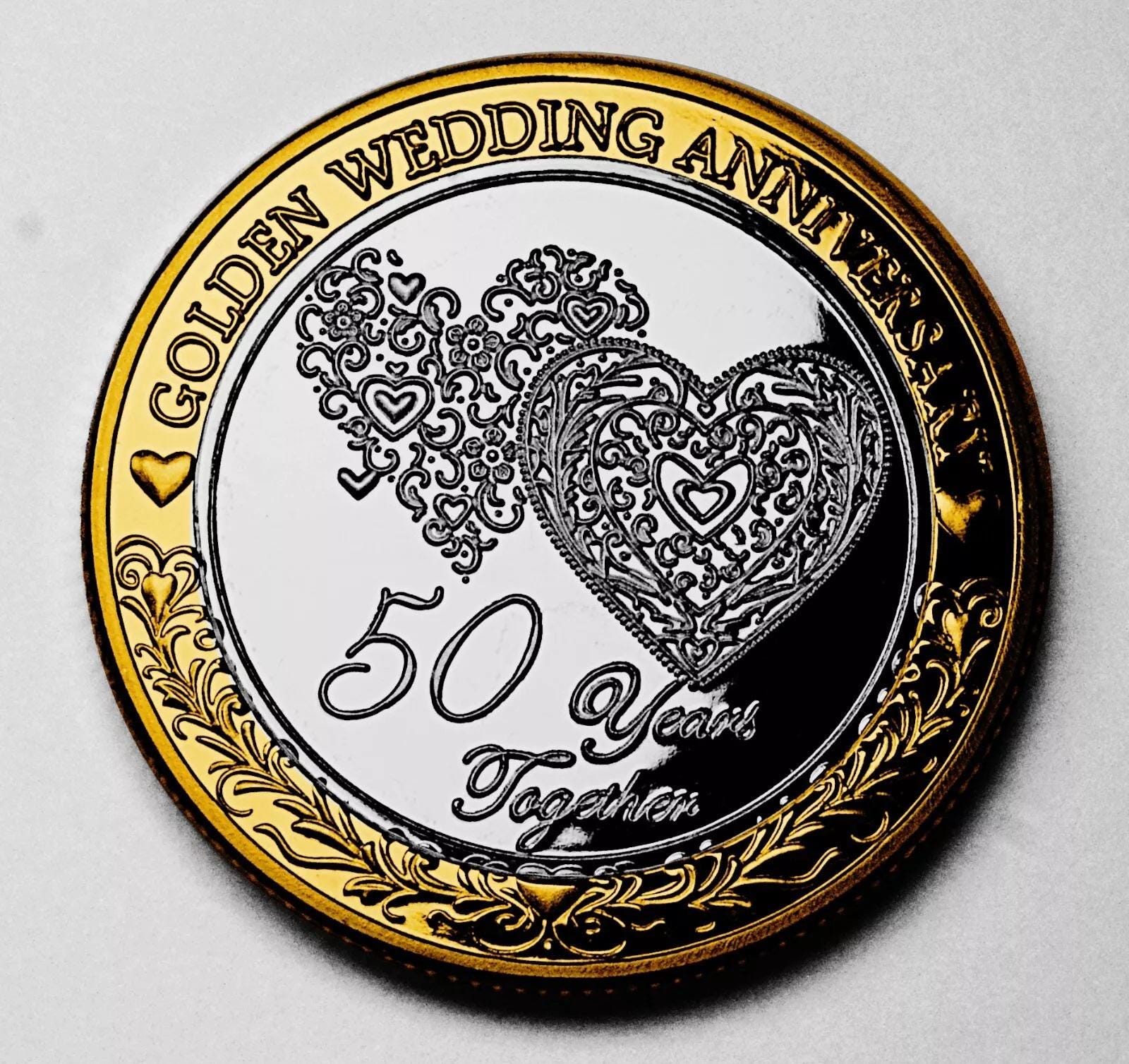 The Commemorative Coin Company 50th Golden Wedding Anniversary Medal