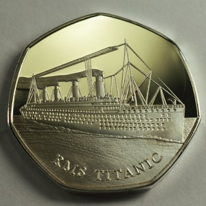 RMS Titanic, White Star Line Silver Commemorative Coin for Albums/Collectors/Coin Hunt 50p