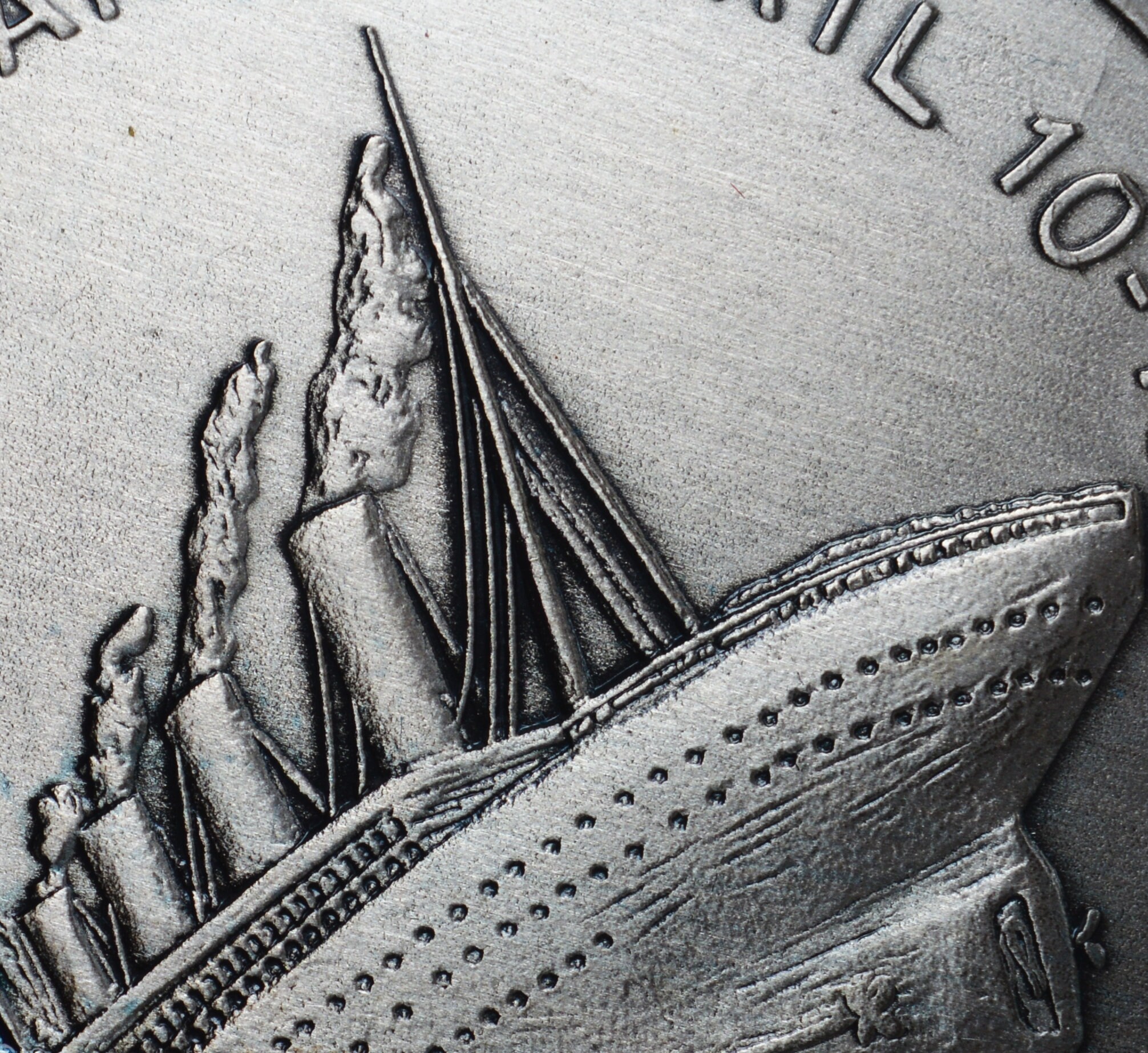 RMS タイタニック号沈没船/ヘリテージ シルバー記念品 ブルーエナメル