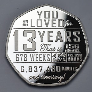 13歳の誕生日のシルバー記念品。ギフト/プレゼント。13歳の息子/娘/孫