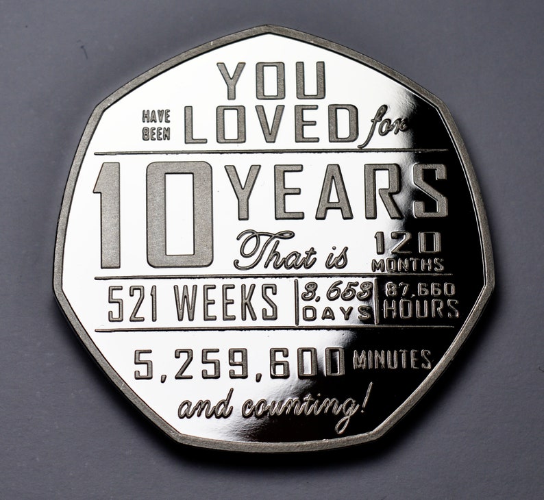 10th Birthday Silver Commemorative. Gift/Present Congratulations/Party/Celebration/Ideas Celebrating 10 Years Son/Daughter/Grandson image 2