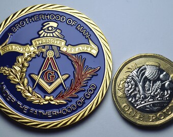 Freemasonry Coin Masonic Freemason Badge Token Free Mason's Symbol Bronze Hollow Carving Challenge Coin Collection - 15
