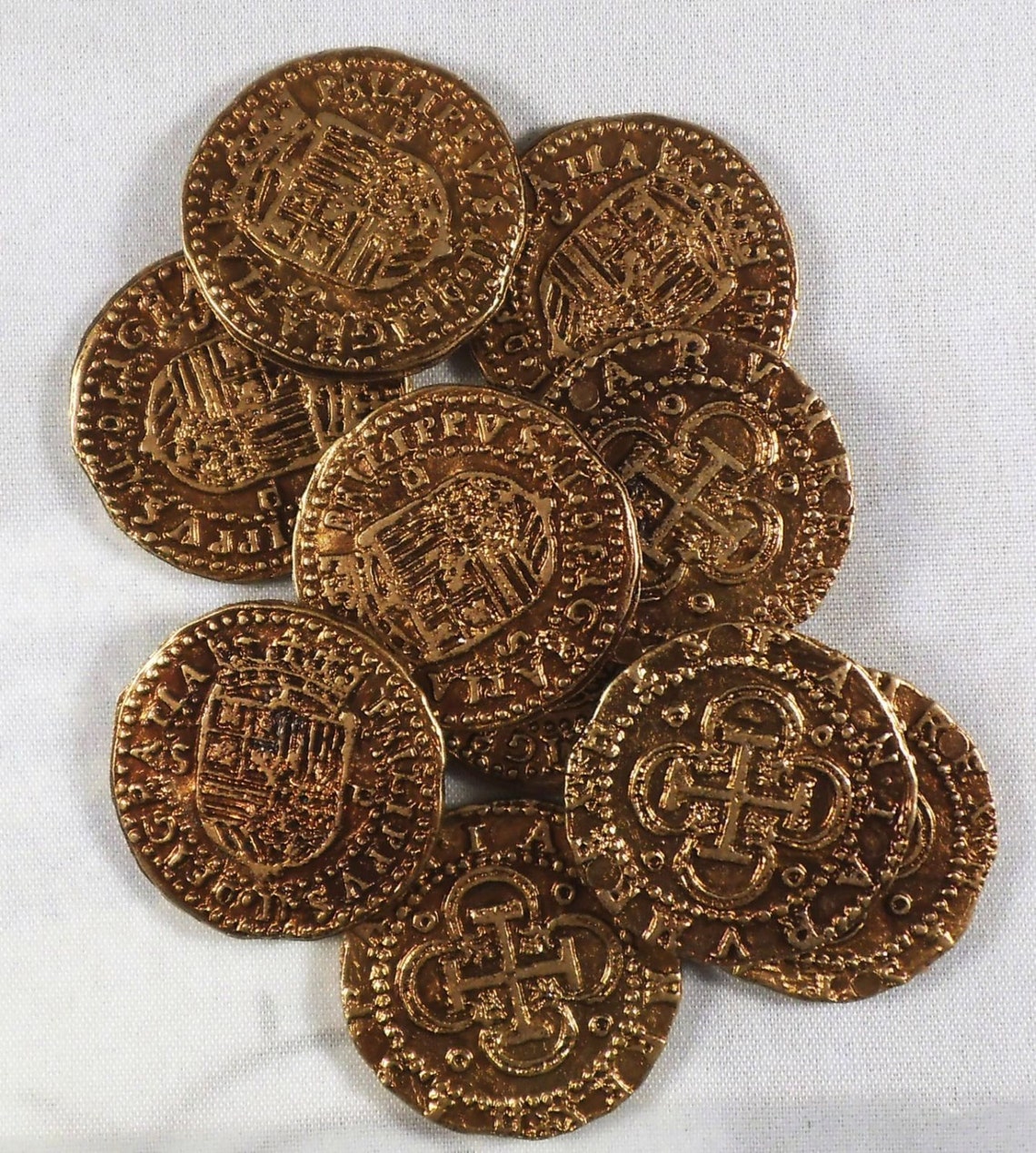 Superb Job Lot 10 Spanish Gold Doubloons Etsy