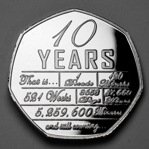 For You On Our 10th TIN WEDDING ANNIVERSARY Silver Commemorative. Gift/Presentation Case. Husband/Wife/Partner/Present. 10 Years Together. image 2
