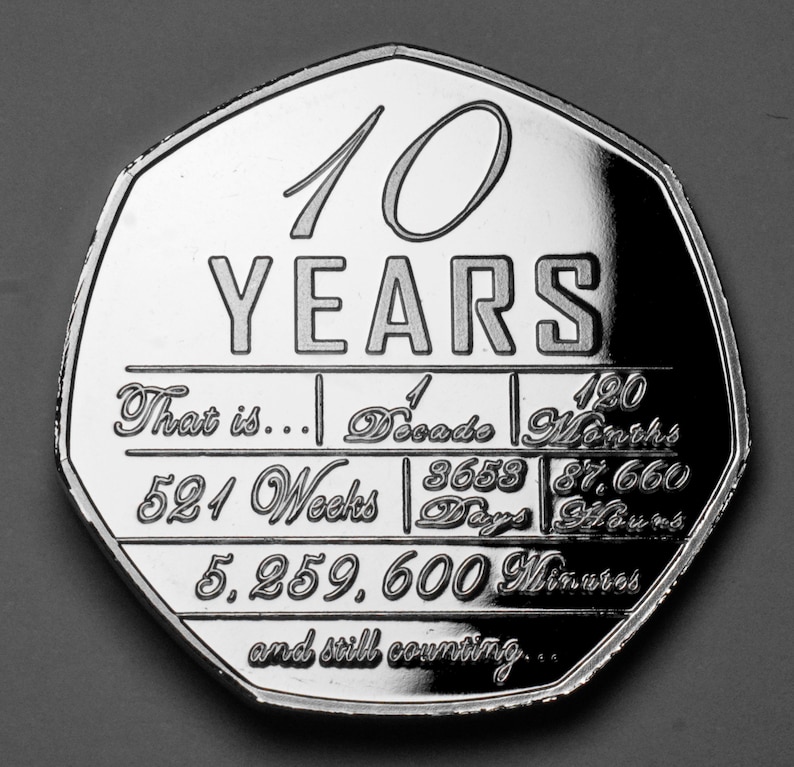 For You On Our 10th TIN WEDDING ANNIVERSARY Silver Commemorative. Gift/Presentation Case. Husband/Wife/Partner/Present. 10 Years Together. image 2
